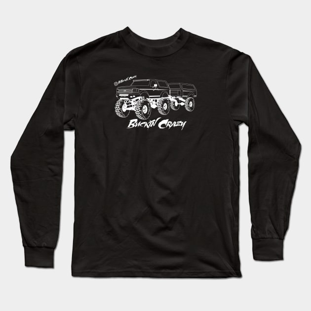 Buckin Crazy Bronco - White Print 2021 Long Sleeve T-Shirt by The OBS Apparel